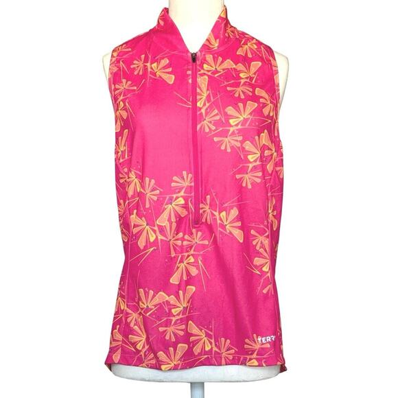 Terry Sleeveless Cycling Multicolor Zip W/Back Pockets Women’s  XL - Picture 1 of 8